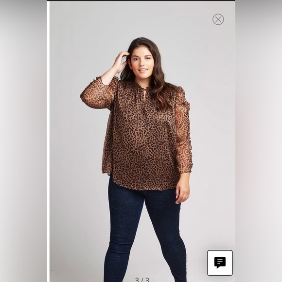 CECE Leopard Print Ruffle Sleeve Top - Picture 3 of 8